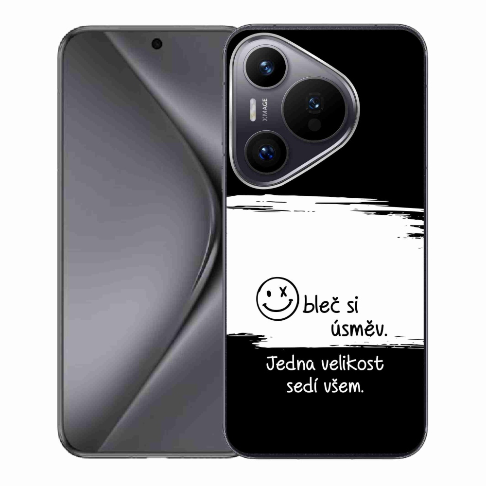 Gélový kryt mmCase na Huawei Pura 70 - vtipný text 8 bieločierne pozadie