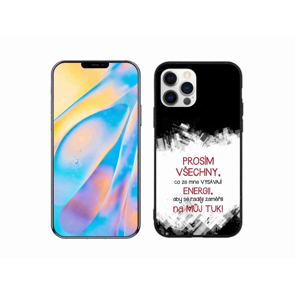 Gélový kryt mmCase na iPhone 12 Pro - vtipný text 1 červený
