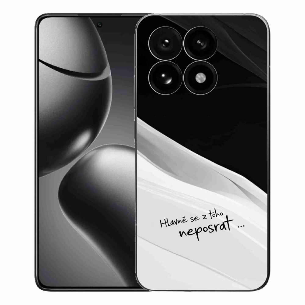 Gélový kryt mmCase na Xiaomi 15T - vtipný text 13 bieločierne pozadie