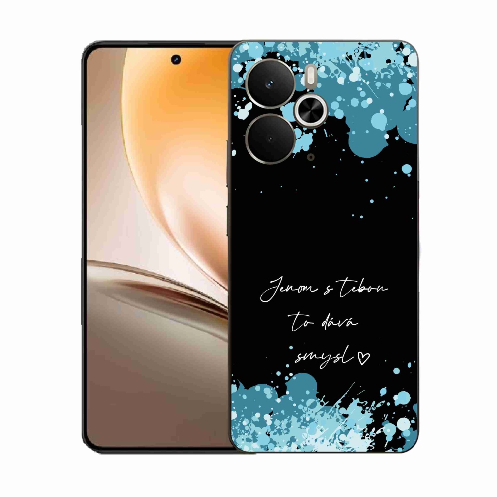 Gélový kryt mmCase na Realme 14 5G - zamilovaný text čierne pozadie