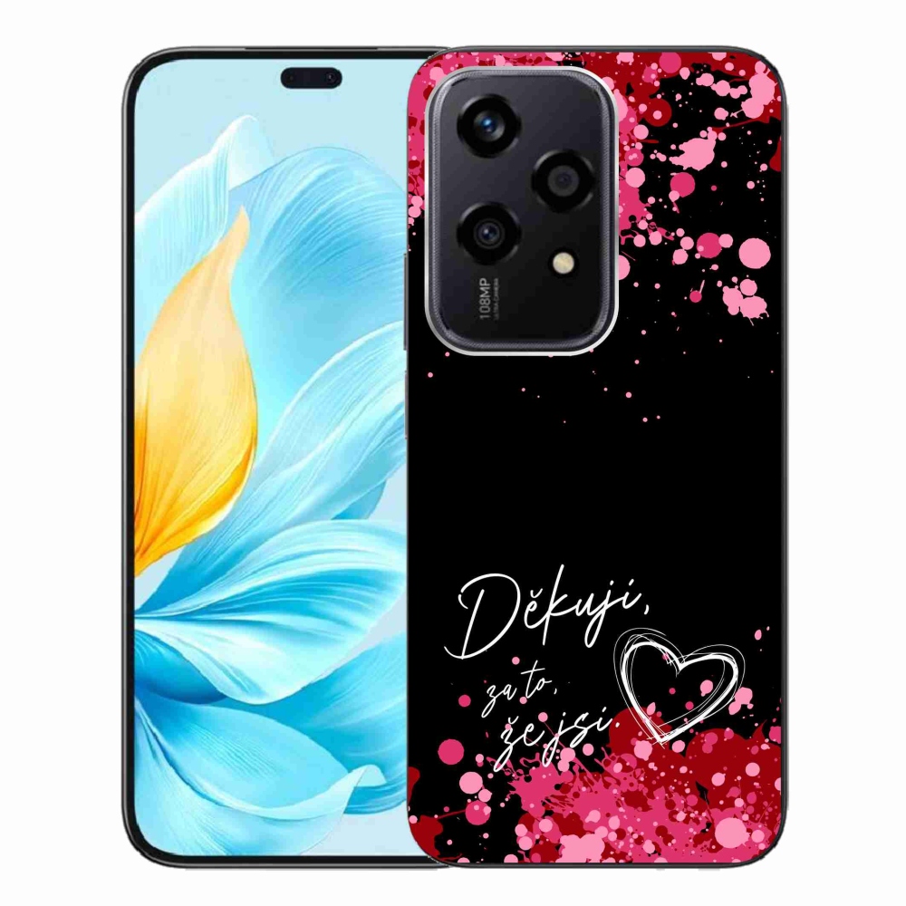 Gélový kryt mmCase na Honor 200 Lite 5G - zamilovaný text 2 čierne pozadie