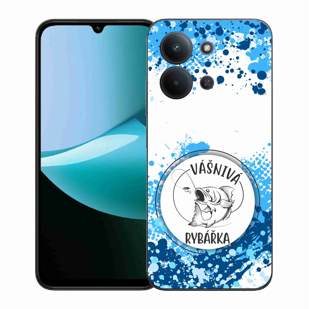 Gélový kryt mmCase na Xiaomi Redmi 15C 4G (171mm)/Poco C85 4G (171mm) - vášnivá rybárka biele pozadie