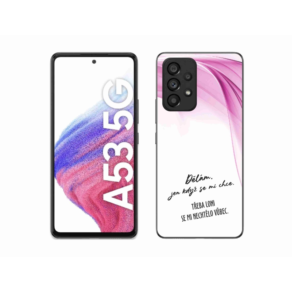 Gélový kryt mmCase na Samsung Galaxy A53 5G - vtipný text 12 biele pozadie