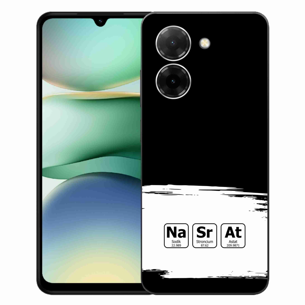 Gélový kryt mmCase na Xiaomi Redmi A5 (171.7x77.8x8.3mm) - chemické prvky bieločierne pozadie