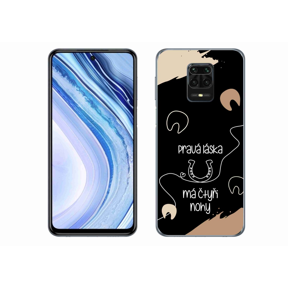Gélový kryt mmCase na Xiaomi Redmi Note 9S - konský motív čierne pozadie