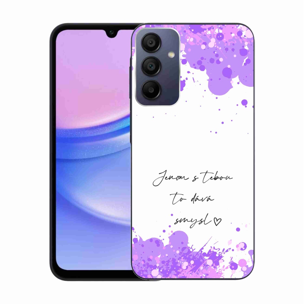 Gélový kryt mmCase na Samsung Galaxy A15 4G/5G - zamilovaný text biele pozadie