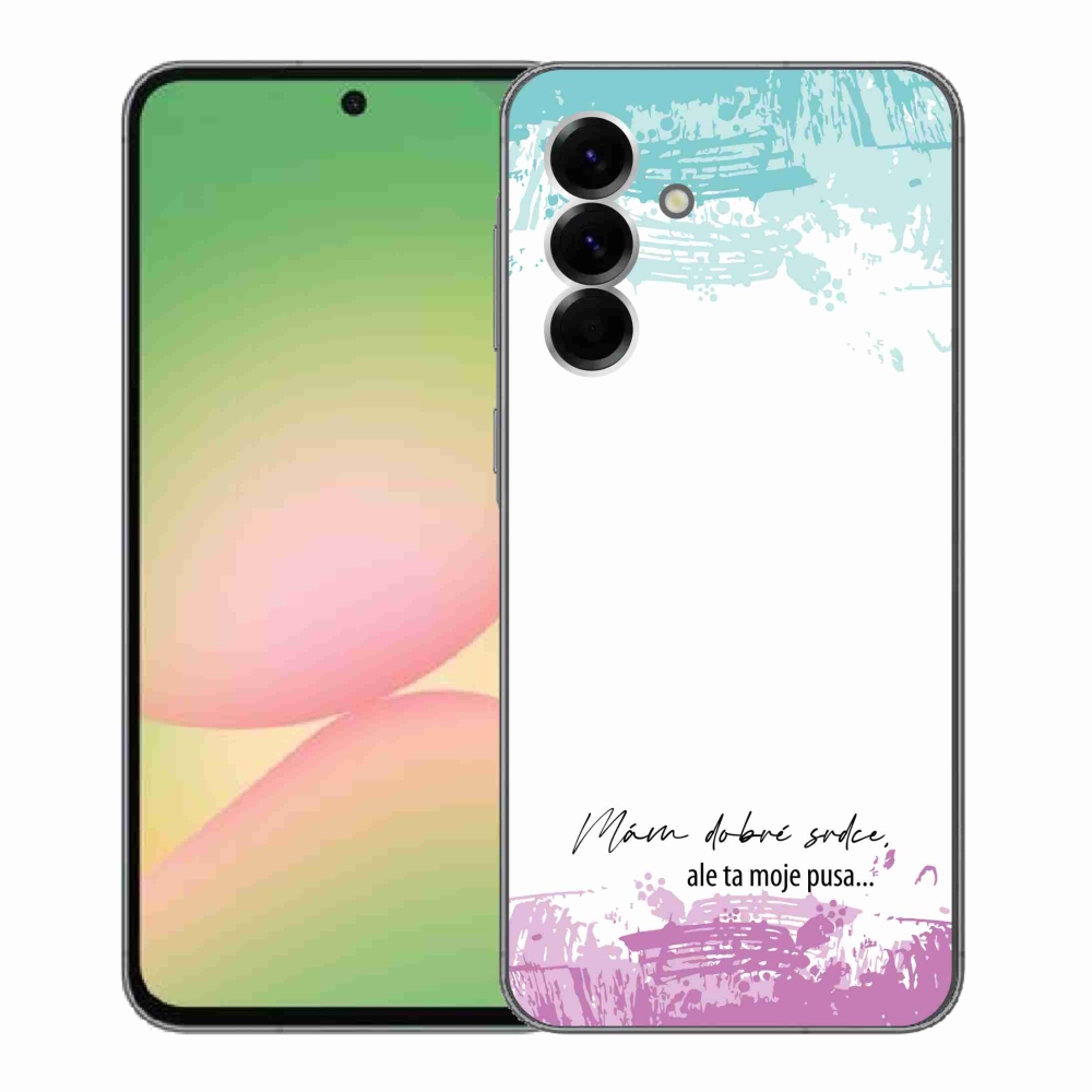 Gélový kryt mmCase na Samsung Galaxy A56 5G - vtipný text 3 biele pozadie