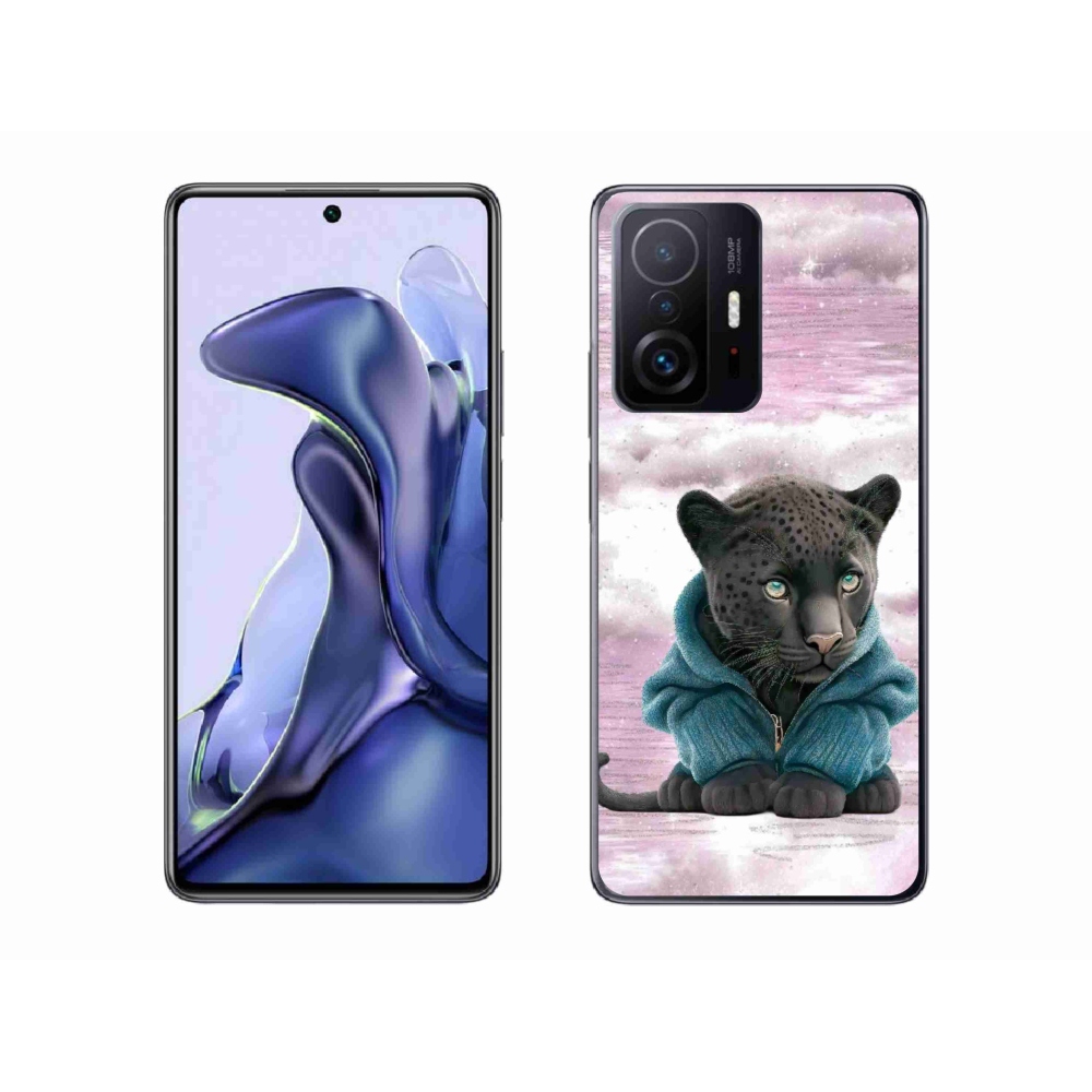 Gélový kryt mmCase na Xiaomi 11T - čierny panter vo svetri