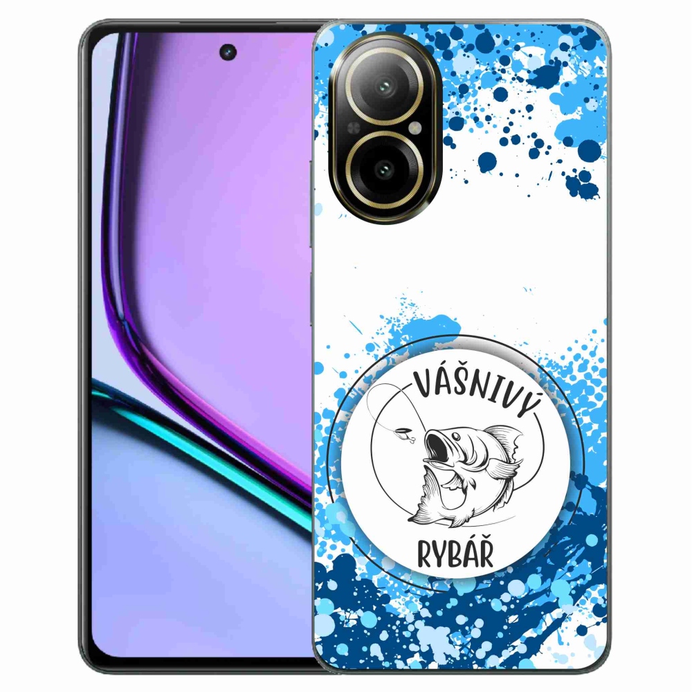Gélový kryt mmCase na Realme C67 - vášnivý rybár biele pozadie