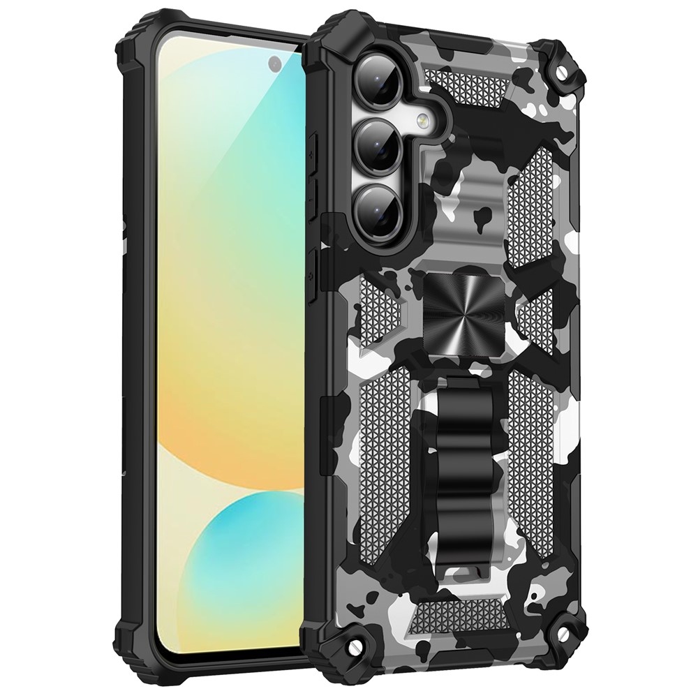 Camouflage odolný kryt na Samsung Galaxy A17 5G/A26 5G - čierny