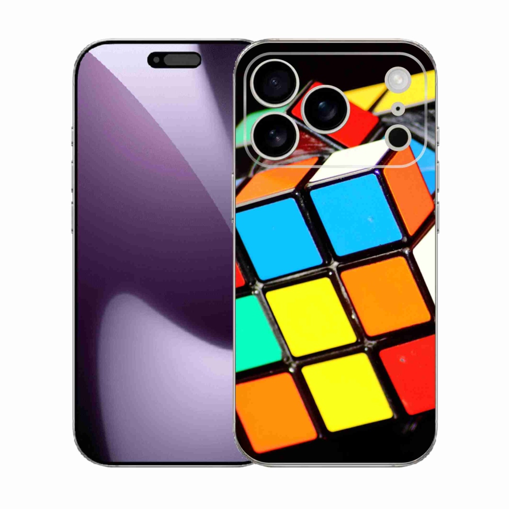 Gélový kryt mmCase na iPhone 17 Pro - rubikova kocka