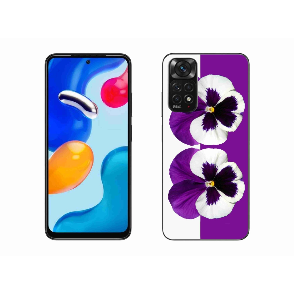 Gélový kryt mmCase na Xiaomi Redmi Note 11 4G - fialovobiely kvet