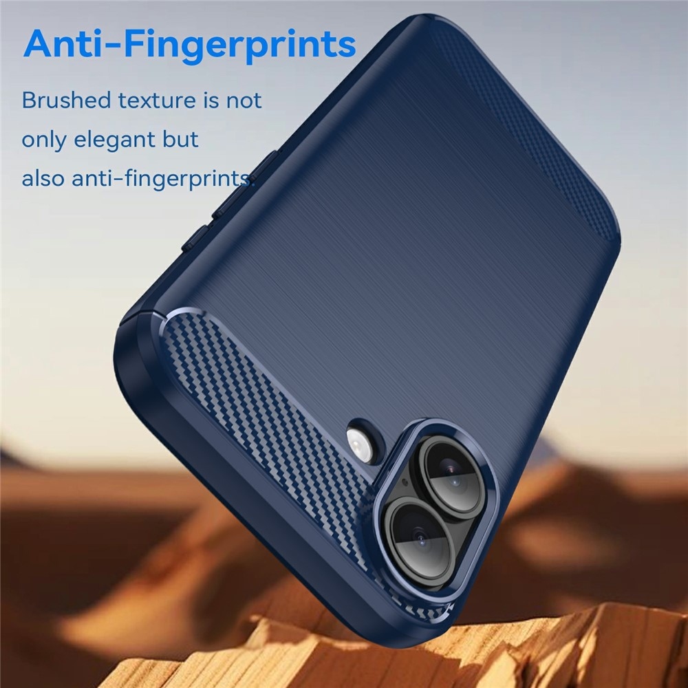 Carbon odolný gélový obal na iPhone 17 - modrý