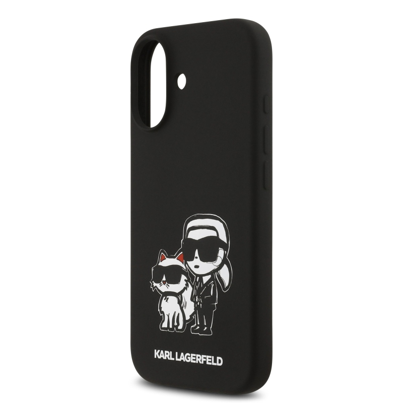 Karl Lagerfeld Liquid Silicone K&CH Sketch MagSafe Back Cover pre iPhone 17 Black