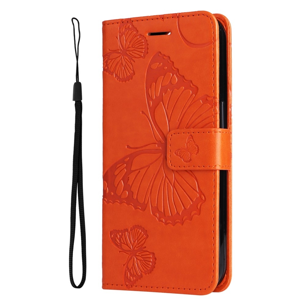 Big Butterfly knižkové púzdro na Samsung Galaxy A06 4G - oranžové