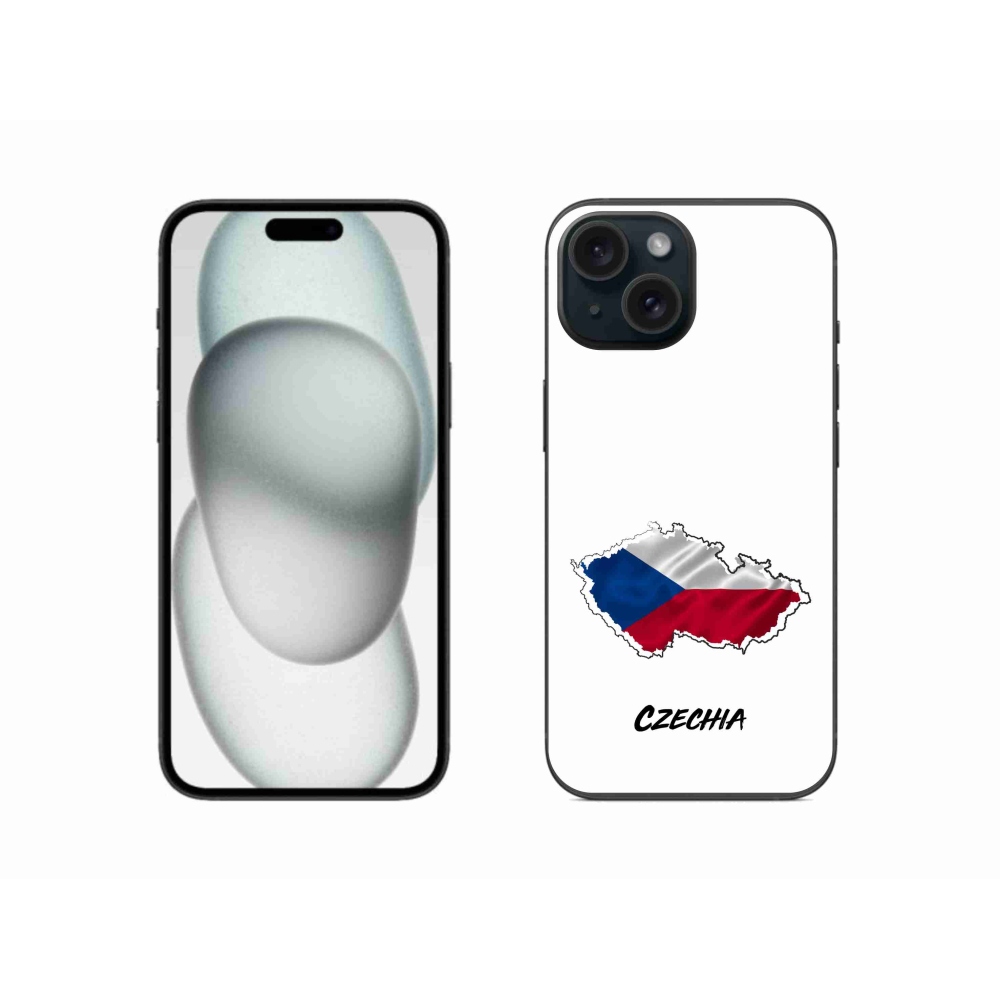 Gélový kryt mmCase na iPhone 15 - Czechia biele pozadie