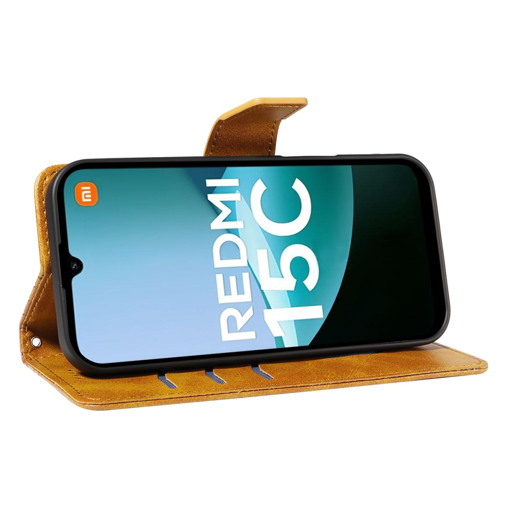 Grids knižkové púzdro na Xiaomi Redmi 15C 4G/5G (173mm) - žlté