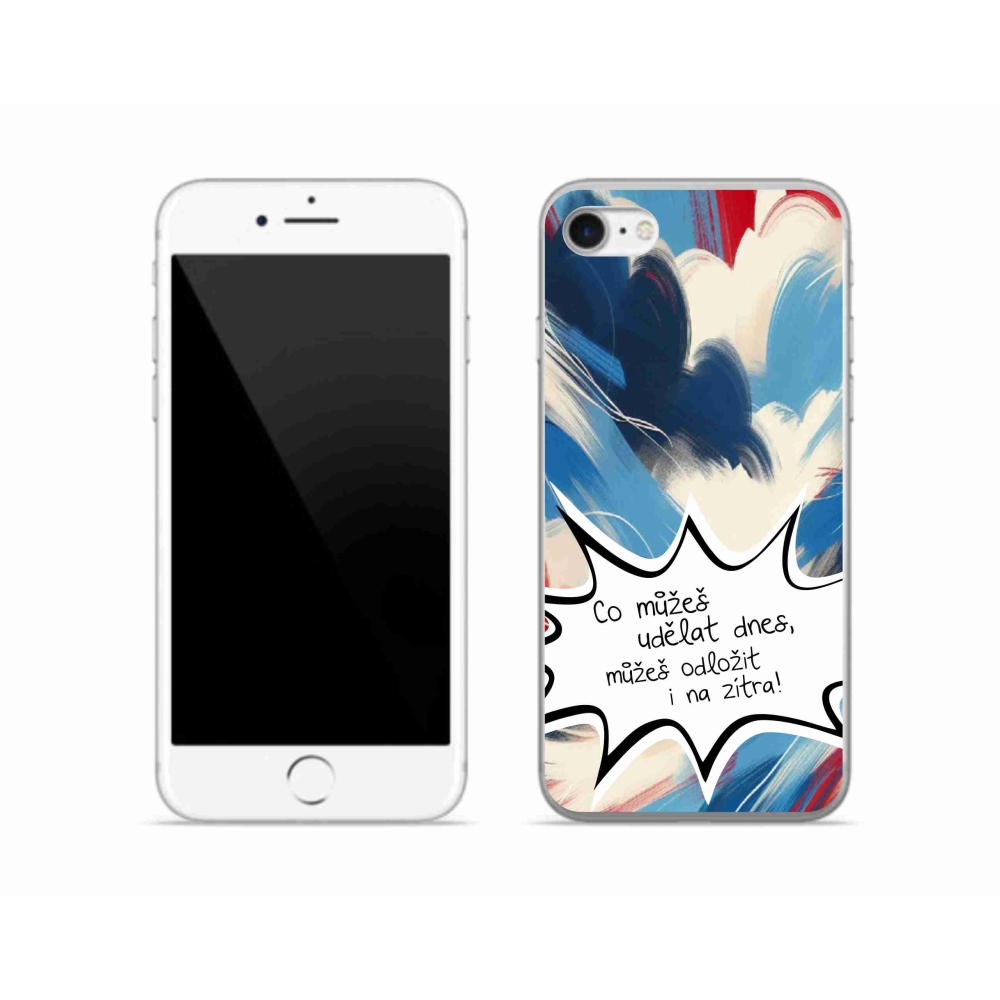 Gélový kryt mmCase na iPhone SE (2022) - vtipný text 9 biele pozadie