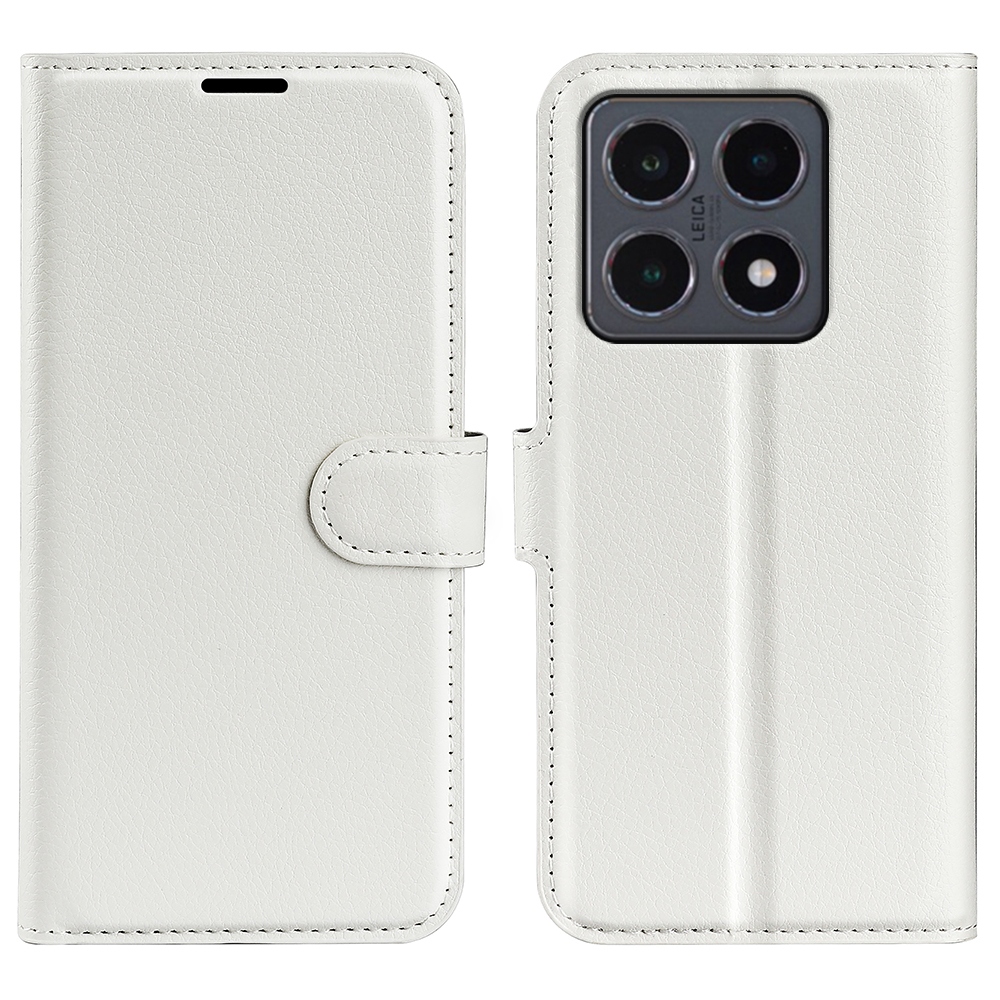 Litchi knižkové púzdro na Xiaomi 15T - biele