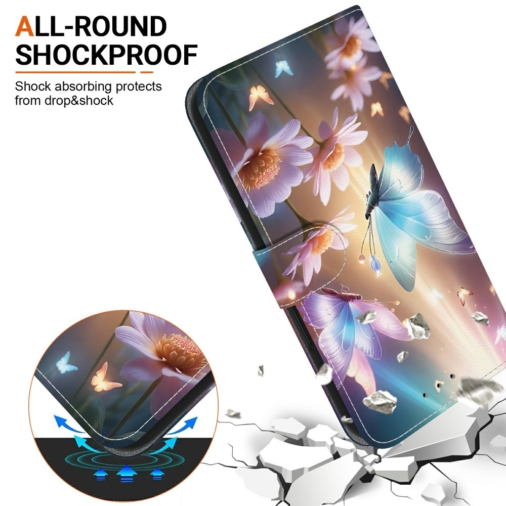 Versatile knižkové púzdro na Samsung Galaxy A06 4G - motýle a margaréty