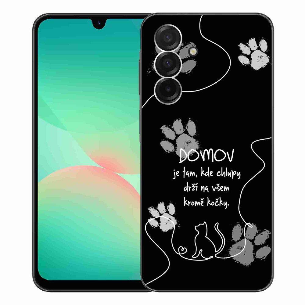 Gélový kryt mmCase na Samsung Galaxy A26 5G - mačacie motív čierne pozadie