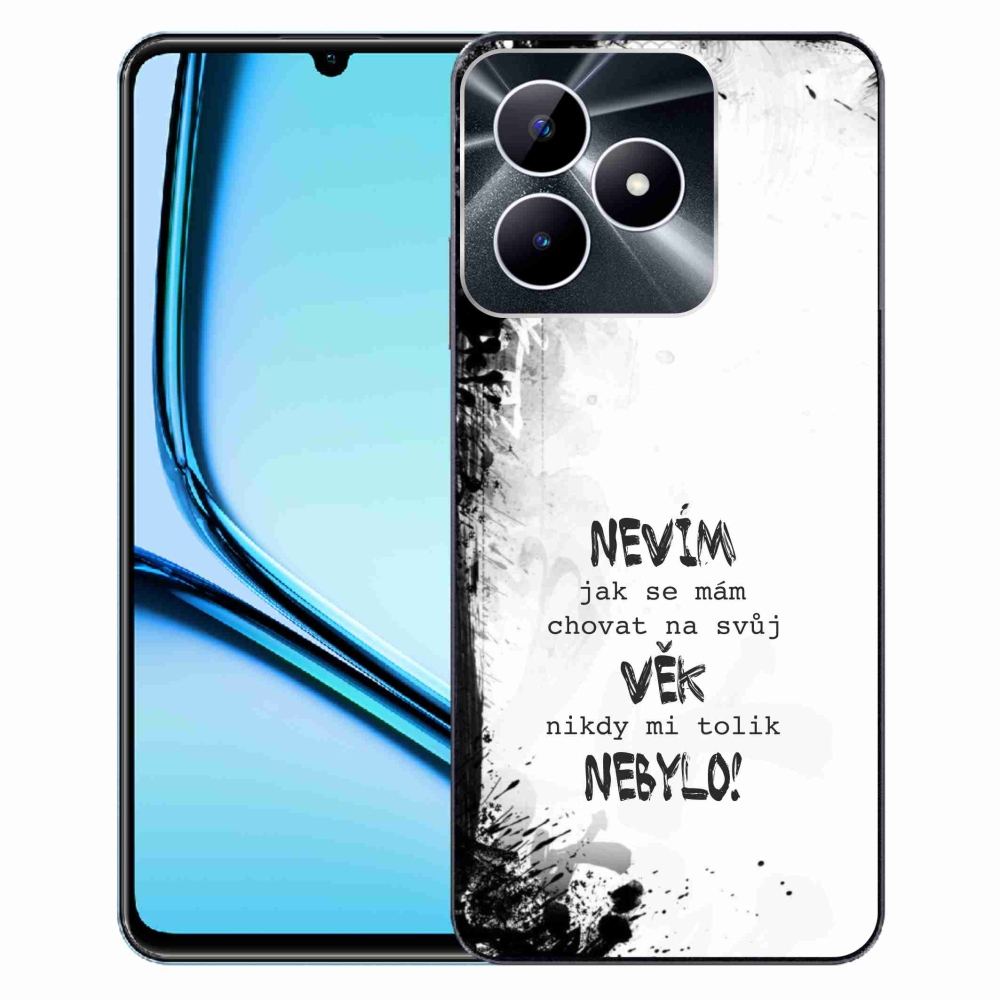 Gélový kryt mmCase na Realme Note 50 - vtipný text 14 biele pozadie