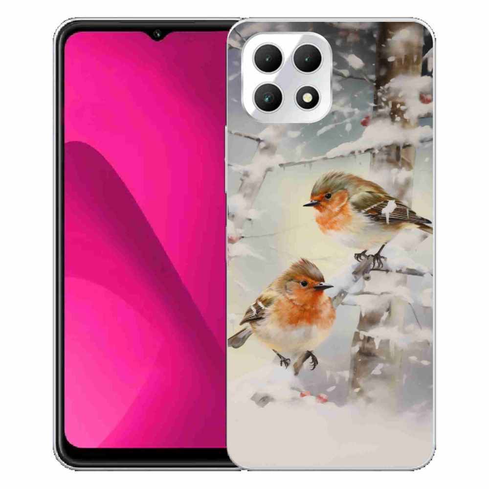 Gélový kryt mmCase na T-Mobile T Phone 2 - vtáčiky v zime