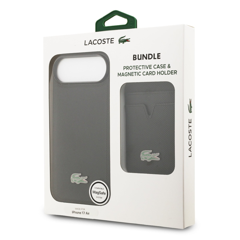 Lacoste Iconic Petit Pique Zadný kryt MagSafe + peňaženka pre iPhone Air Black