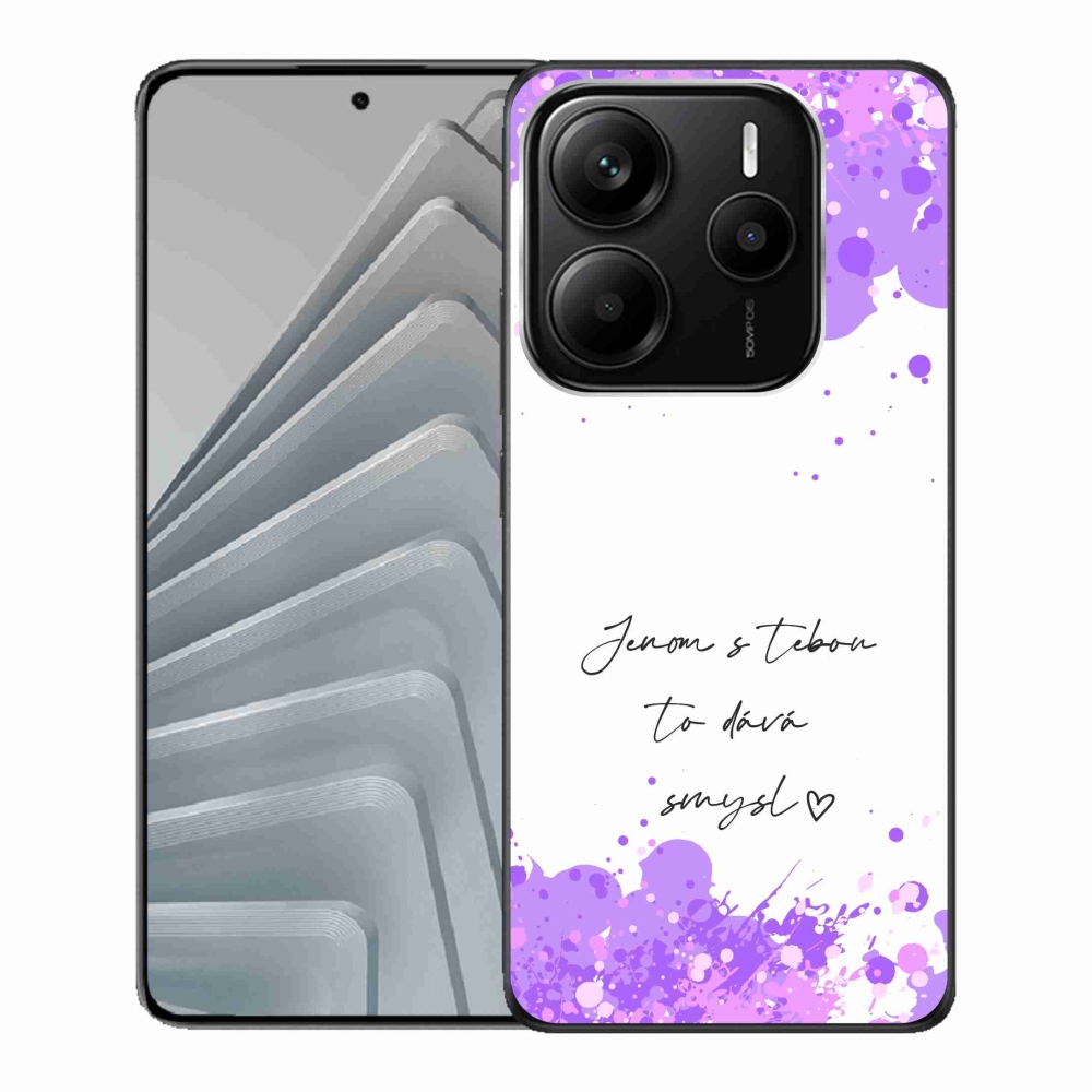 Gélový kryt mmCase na Xiaomi Redmi Note 14 5G - zamilovaný text biele pozadie