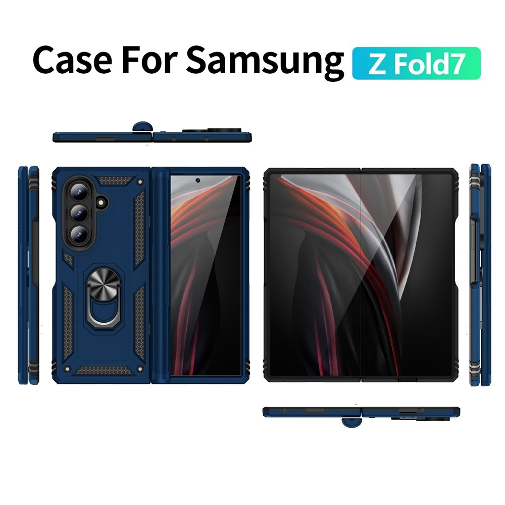 Ring odolný kryt na Samsung Galaxy Fold7 5G - modrý