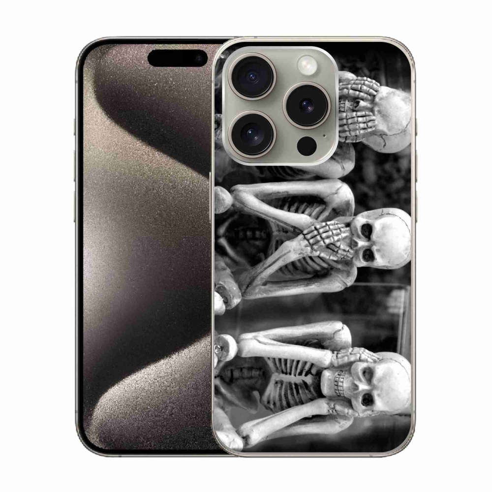 Gélový kryt mmCase na iPhone 15 Pro - kostlivci