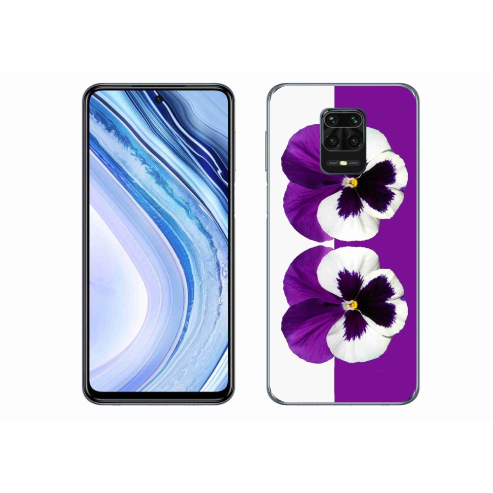 Gélový kryt mmCase na Xiaomi Redmi Note 9S - fialovobiely kvet