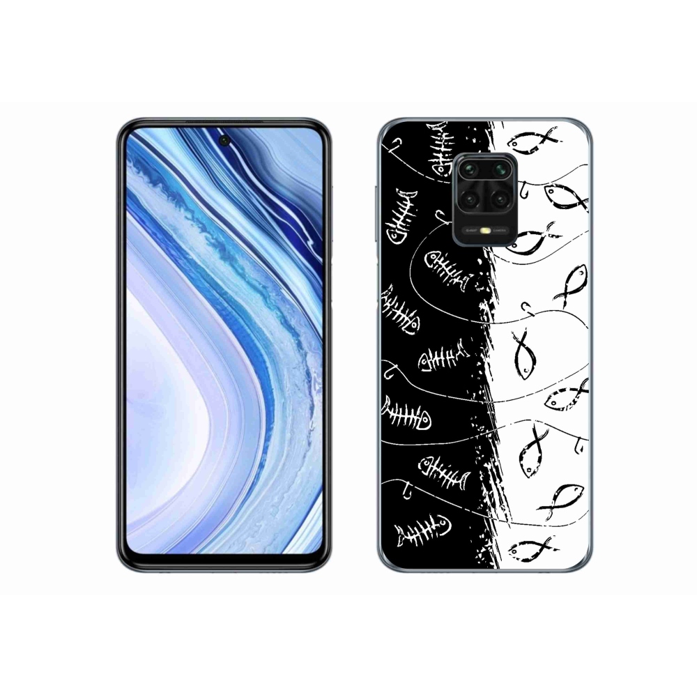 Gélový kryt mmCase na Xiaomi Redmi Note 9S - kostry a rybky