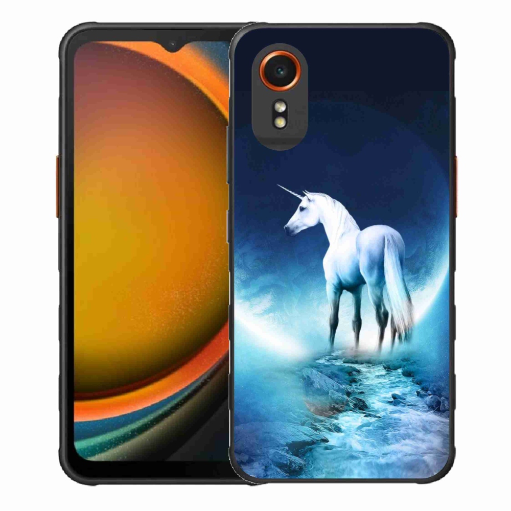 Gélový kryt mmCase na Samsung Galaxy Xcover 7 - biely jednorožec