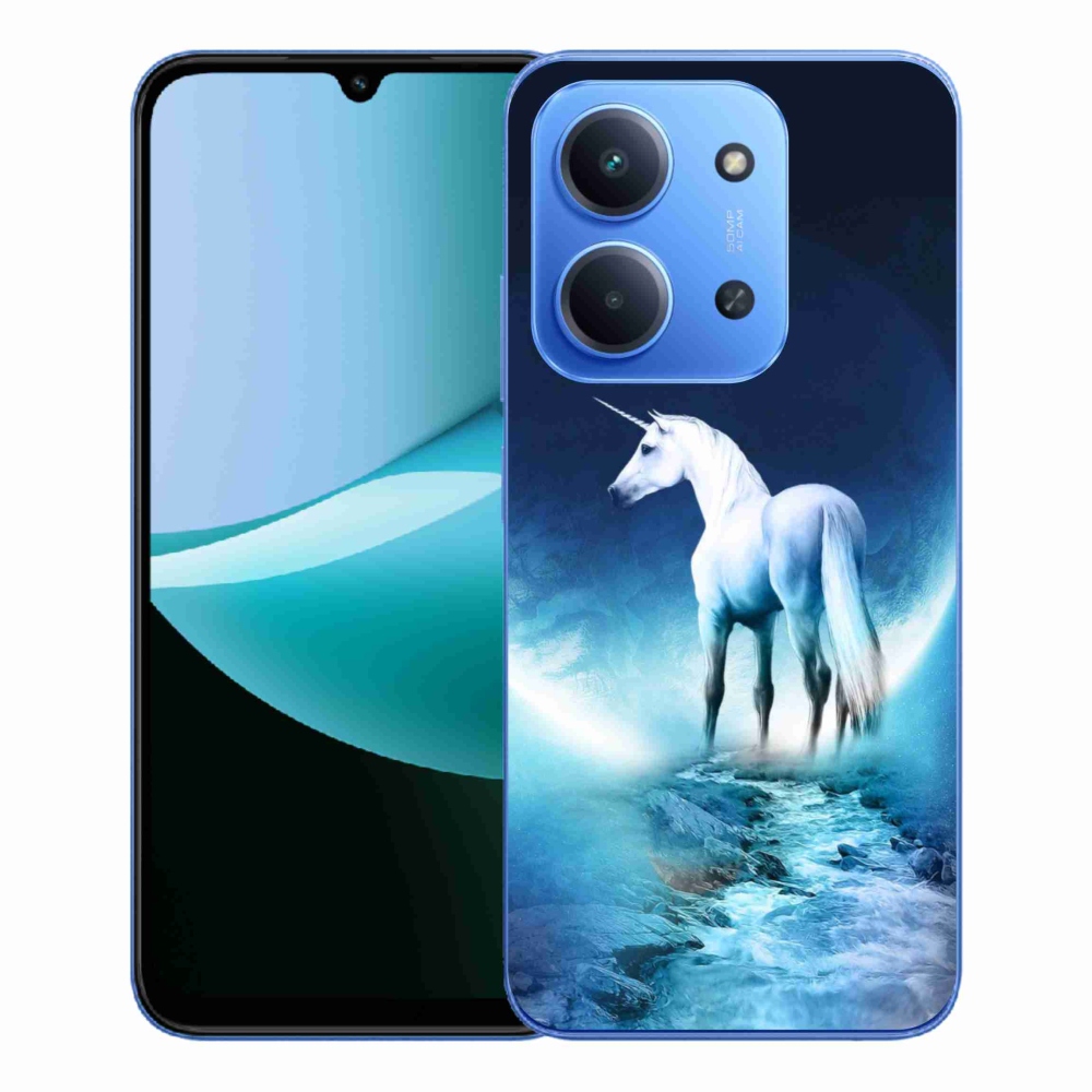 Gélový kryt mmCase na Xiaomi Redmi 15C 4G/5G (173mm) - biely jednorožec