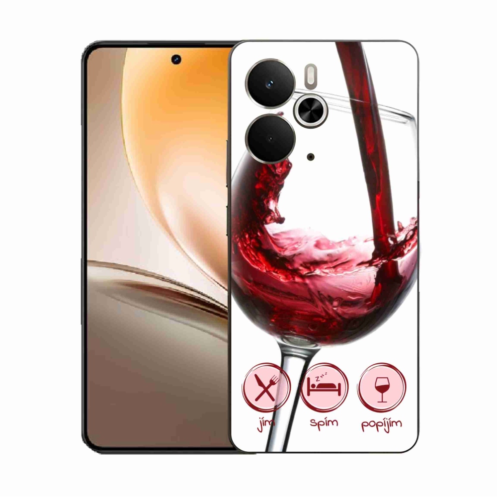 Gélový kryt mmCase na Realme 14 5G - pohár vína červené
