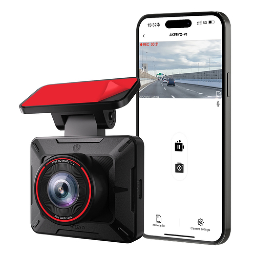 AKEEYO P1 Full HD autokamera 30 fps s WiFi a G senzorom - čierna