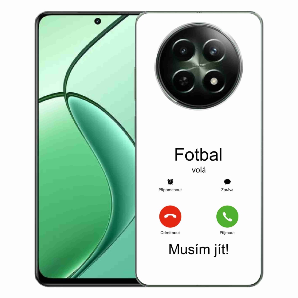 Gélový kryt mmCase na Realme 12 5G/12x 5G - futbal volá biele pozadie