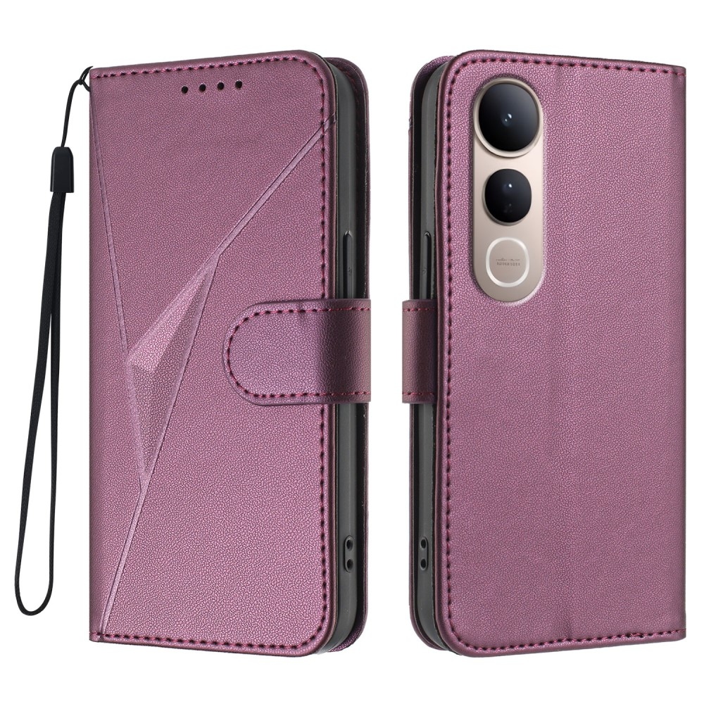 Triangles knižkové púzdro na Vivo V50 Lite 4G/5G - tmavofialové