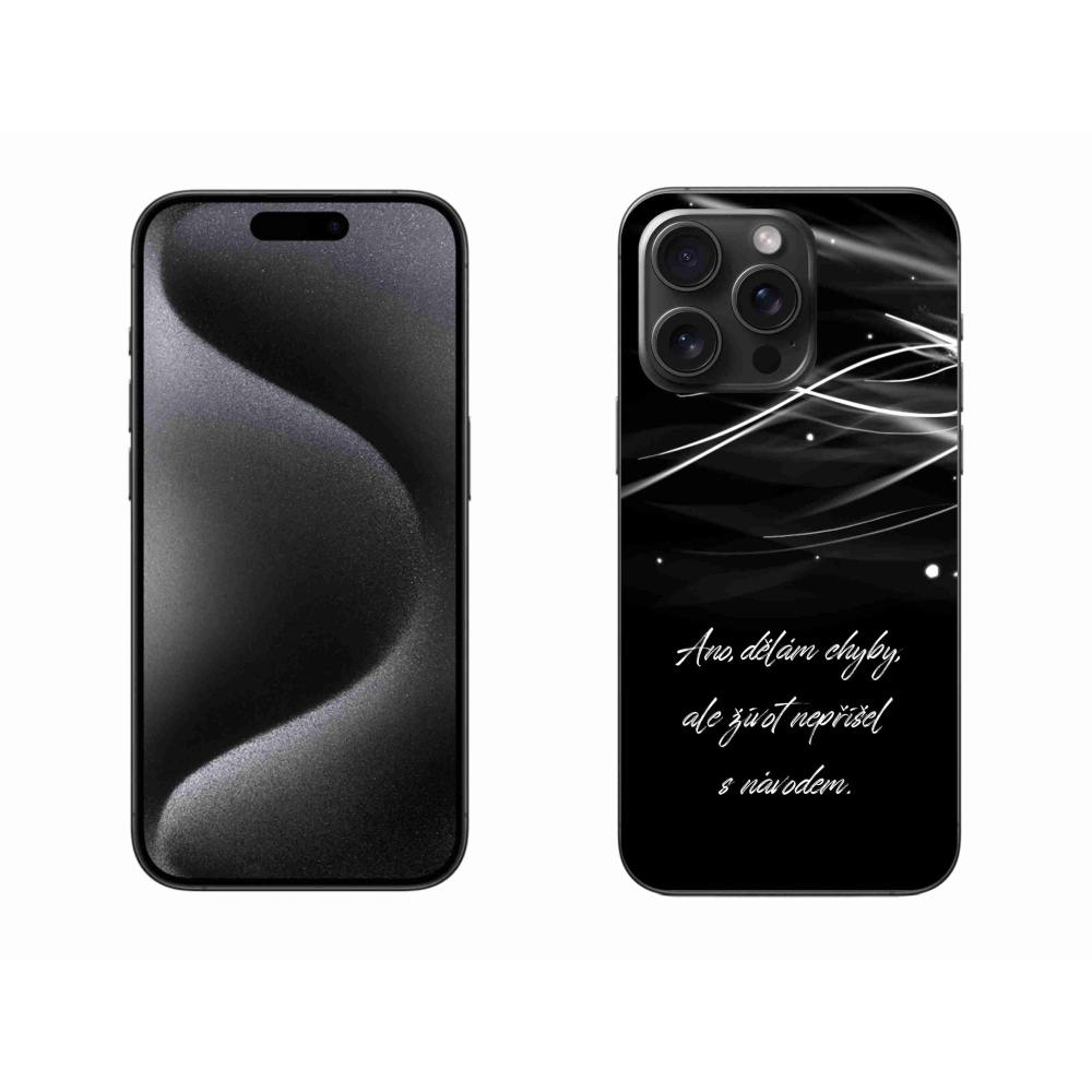 Gélový kryt mmCase na iPhone 15 Pro Max - citát čierne pozadie