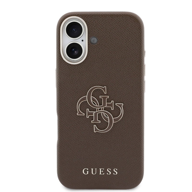 Zadný kryt s logom Guess PU Resin pre iPhone 17 Brown