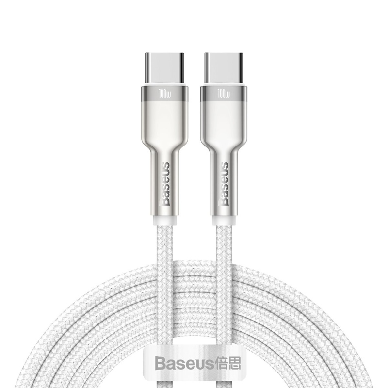 Dátový kábel Baseus Cafule Metal Series USB-C - USB-C 100W 2m White