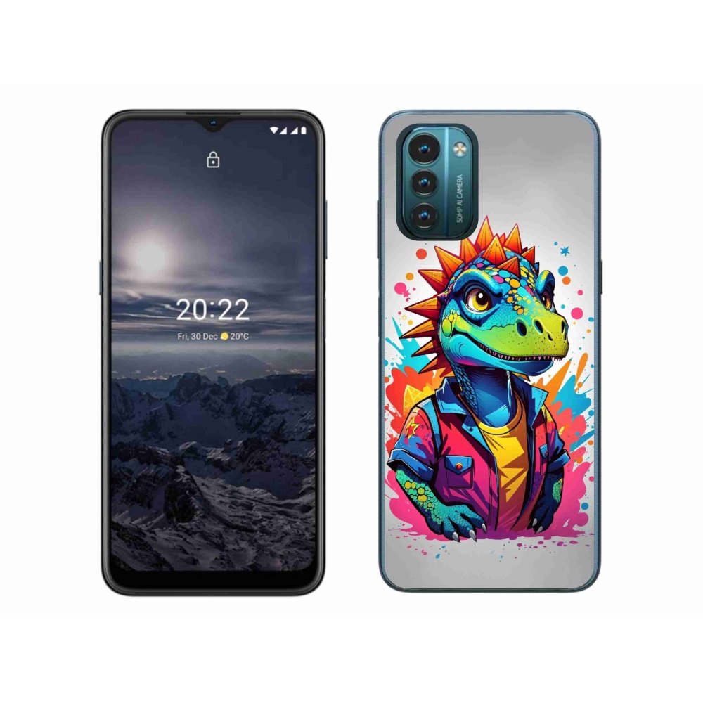 Gélový kryt mmCase na Nokia G11/G21 - farebný dinosaurus