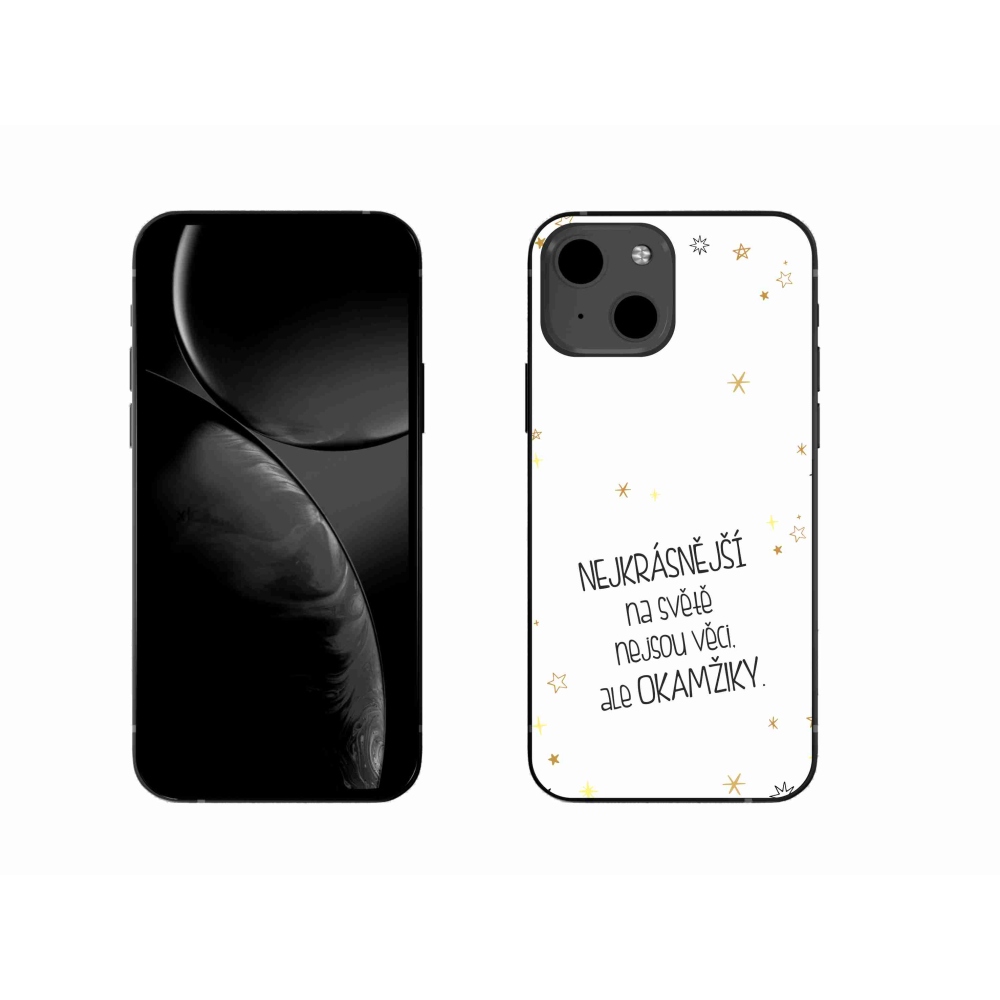 Gélový kryt mmCase na iPhone 13 6.1 - citát 4 biele pozadie