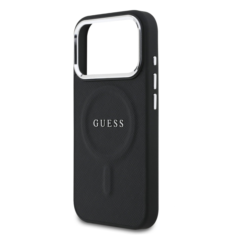 Guess PU Saffiano MagSafe zadný kryt pre iPhone 17 Pro Black