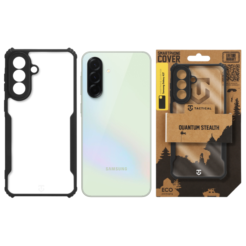 Taktický kryt Quantum Stealth pre Samsung Galaxy A37 Clear/Black