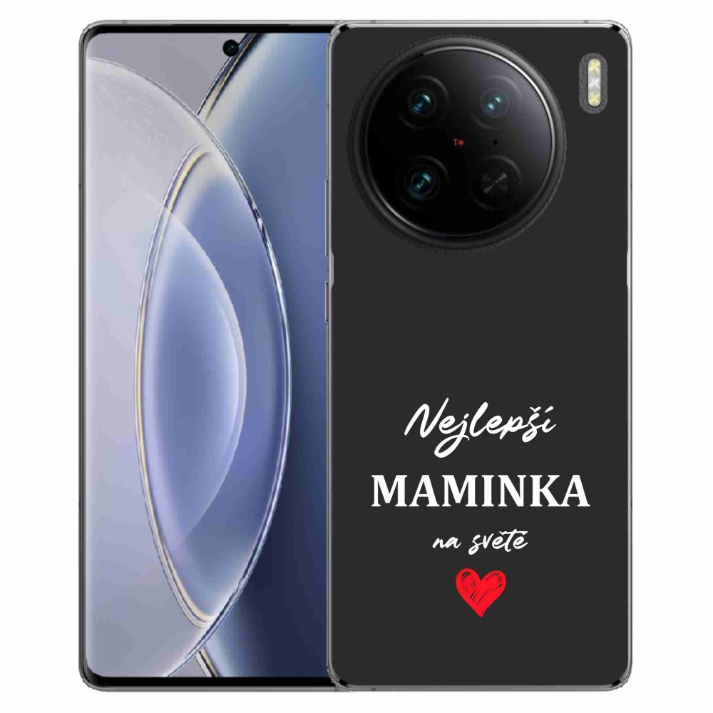 Gélový kryt mmCase na Vivo X90 Pro - najlepšia mamička 1 čierne pozadie
