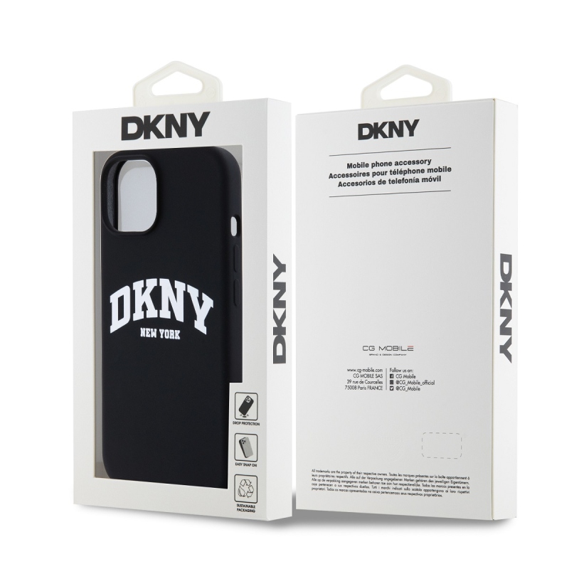 DKNY Liquid Silicone Arch Logo MagSafe Zadný Kryt pre iPhone 11 Black