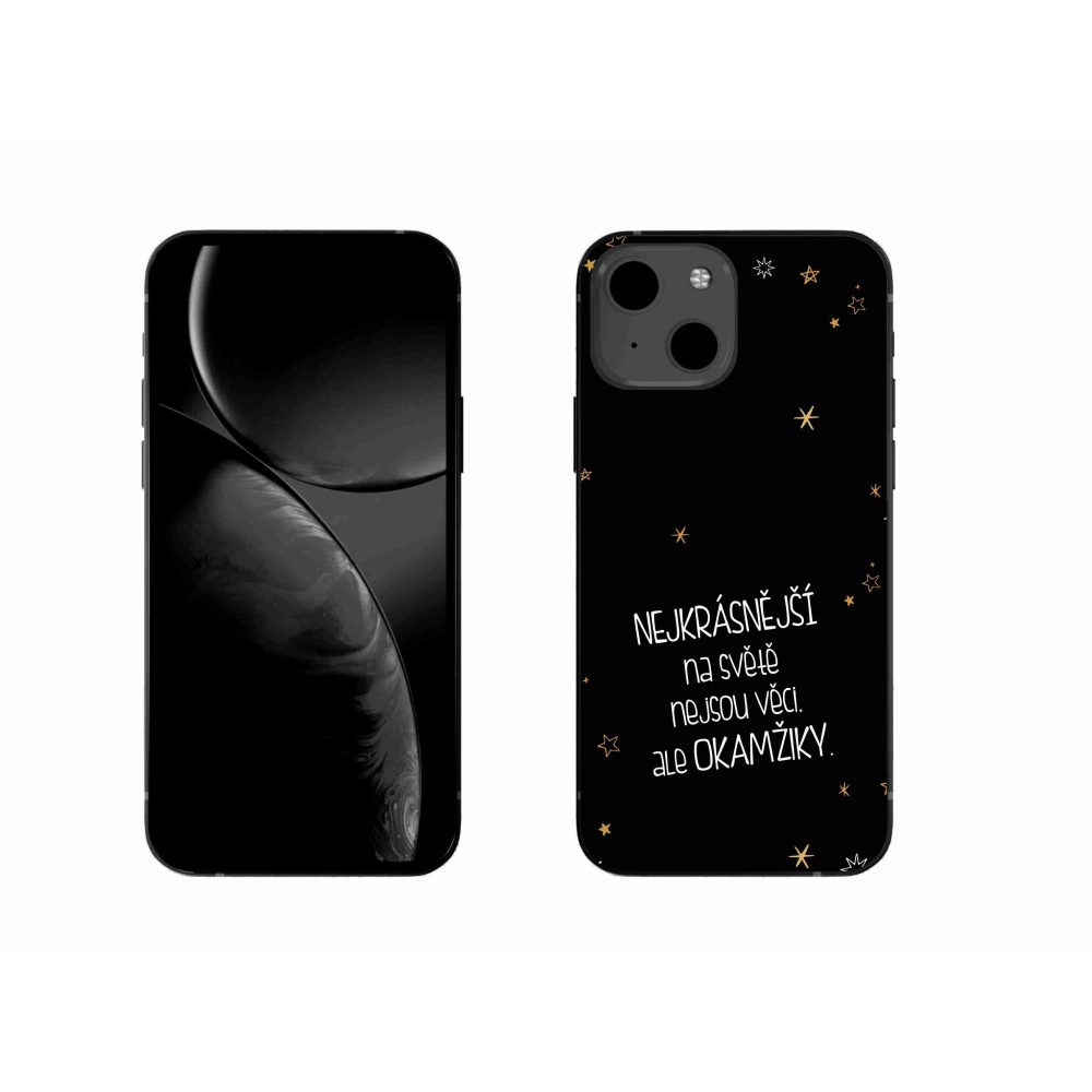 Gélový kryt mmCase na iPhone 13 6.1 - citát 4 čierne pozadie