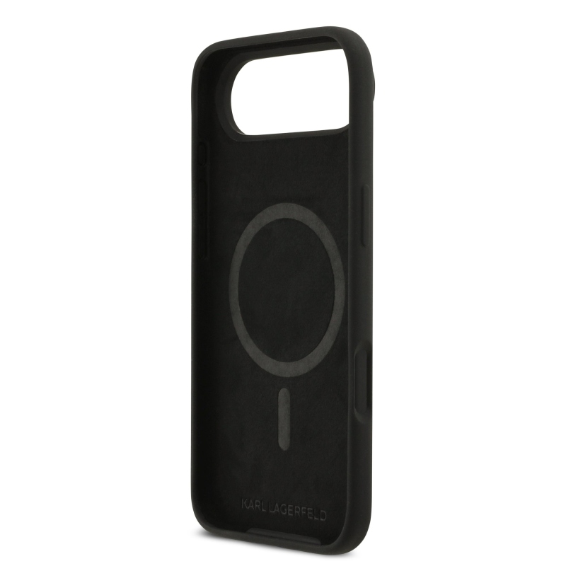 Karl Lagerfeld Liquid Silicone K&CH Sketch MagSafe Back Cover pre iPhone 17 Air Black